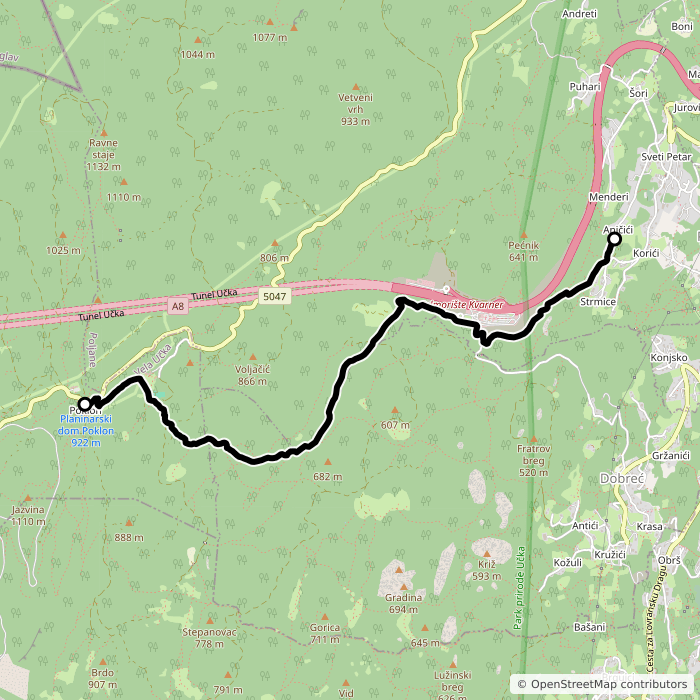 Poljane - Poklon route map